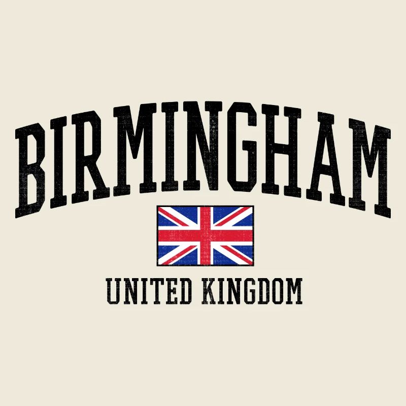 Conception de Birmingham avec drapeau britannique