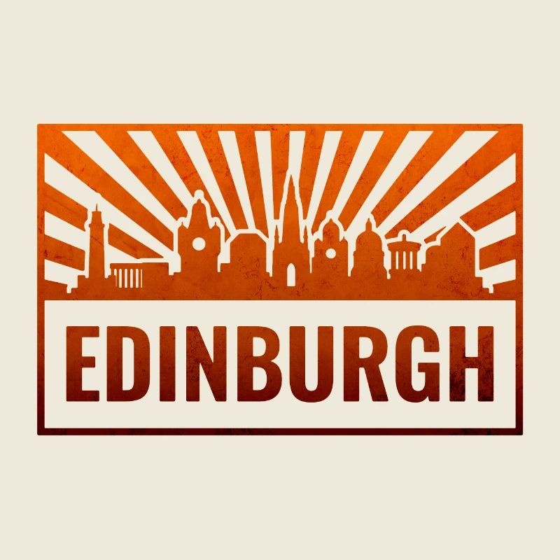 Edinburgh Skyline Sunburst