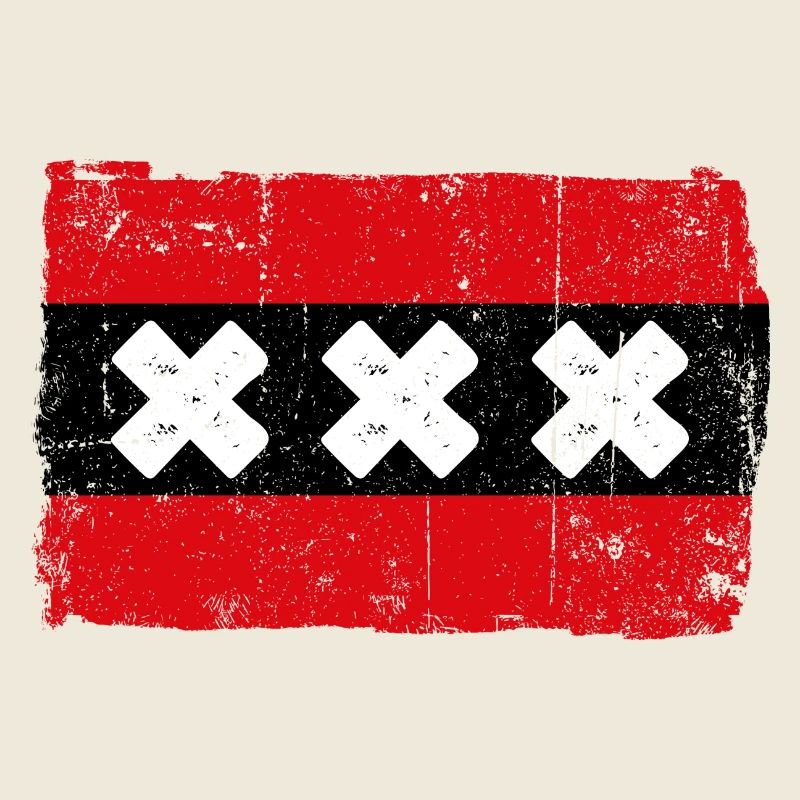 Drapeau à rayures rouges avec X blanc