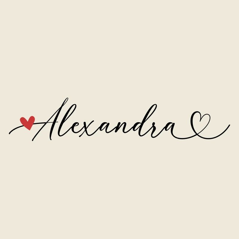 Alexandra Last name First name Calligraphy heart