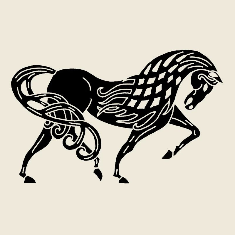 Schwarzes keltisches Pferd