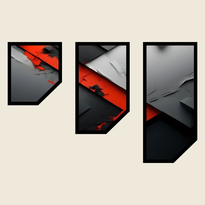 Abstract Red and Grey Tearing Pattern