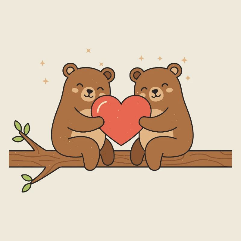 Bear Love – Cute Kawaii Couple Design