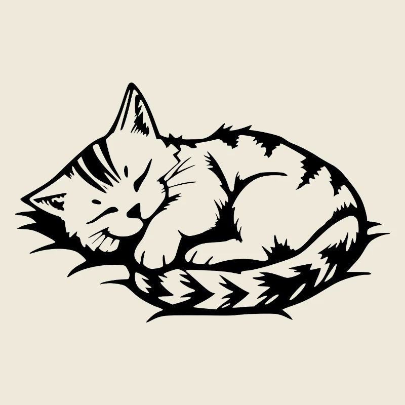 sleeping cat black