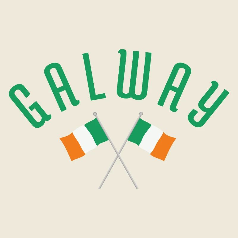 Drapeaux irlandais de Galway Crossed
