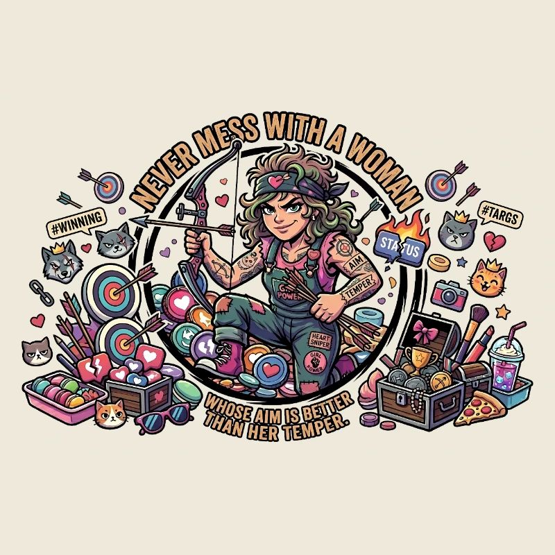 Frauenkraft mit Bogen