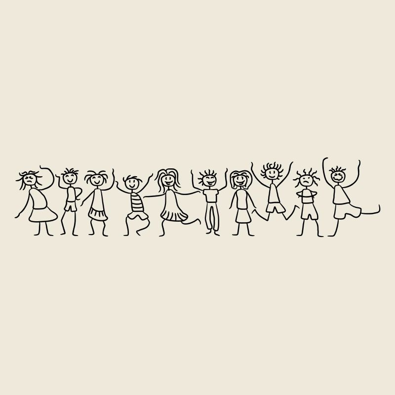 10 Kinder Mädchen Jungen Gruppe Freunde