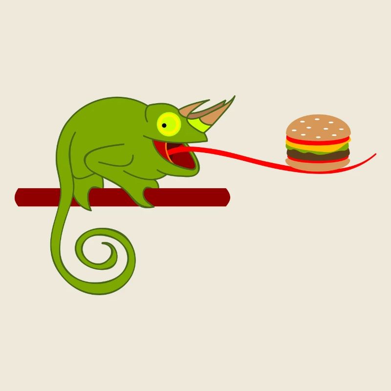 Chamäleon mit Burger