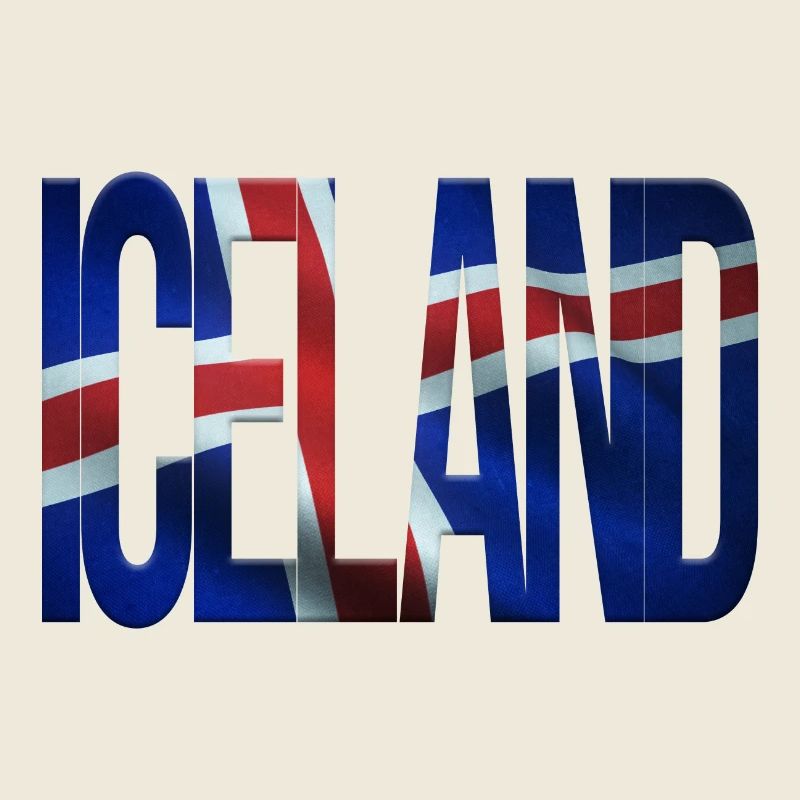 Iceland design with flag pattern