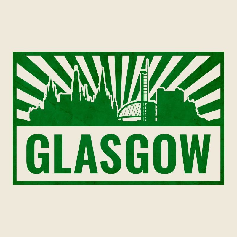 Impression sérigraphique de la Skyline de Glasgow