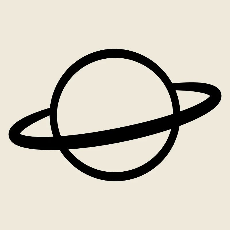 Planète avec contour de l’icône de l’anneau