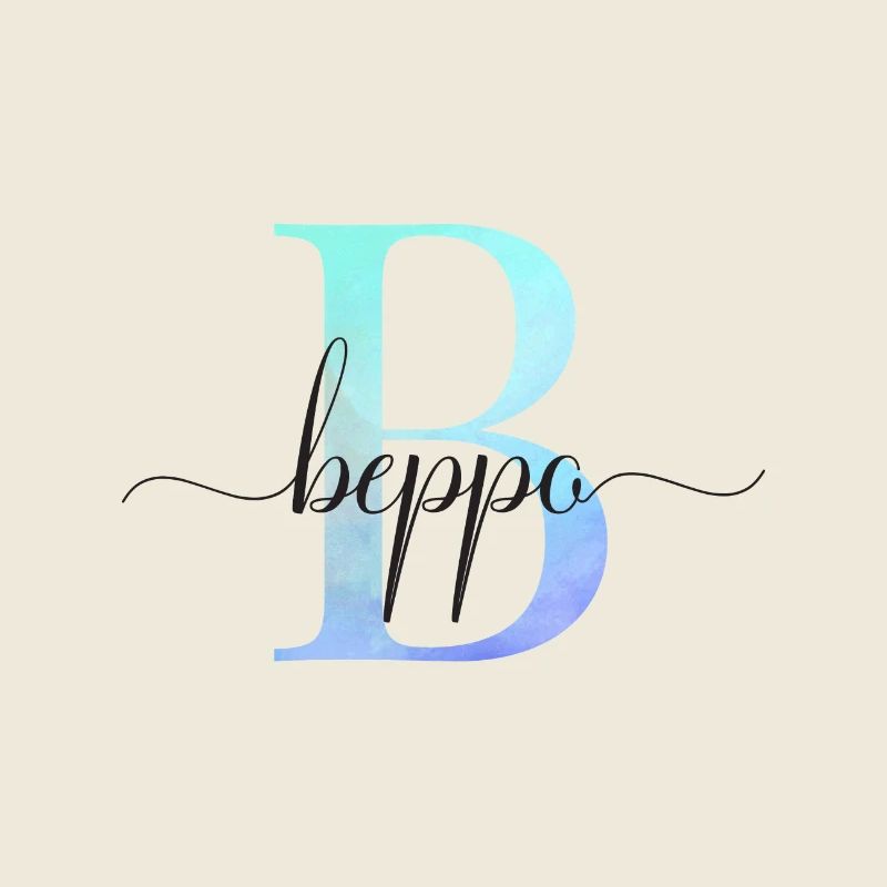 B| Monogram | Name | Beppo | Watercolor