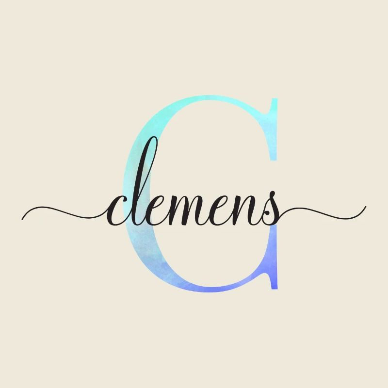 C| Monogramme | Nom | Clément| Aquarelle
