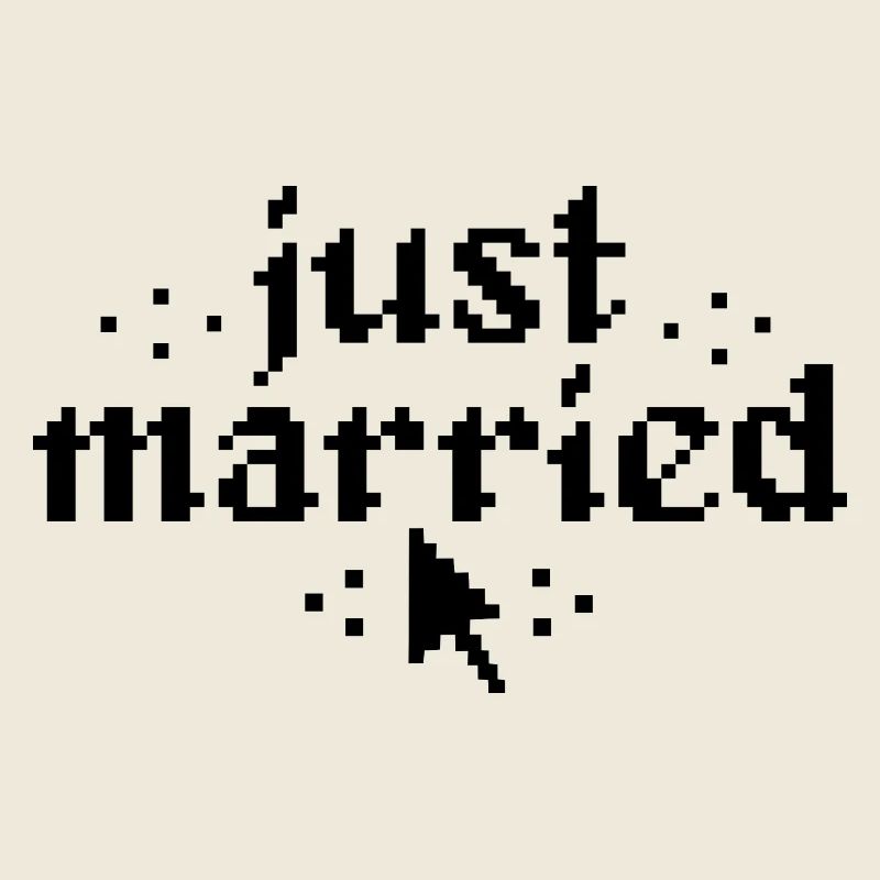 Just Married Pixel Wedding Gift