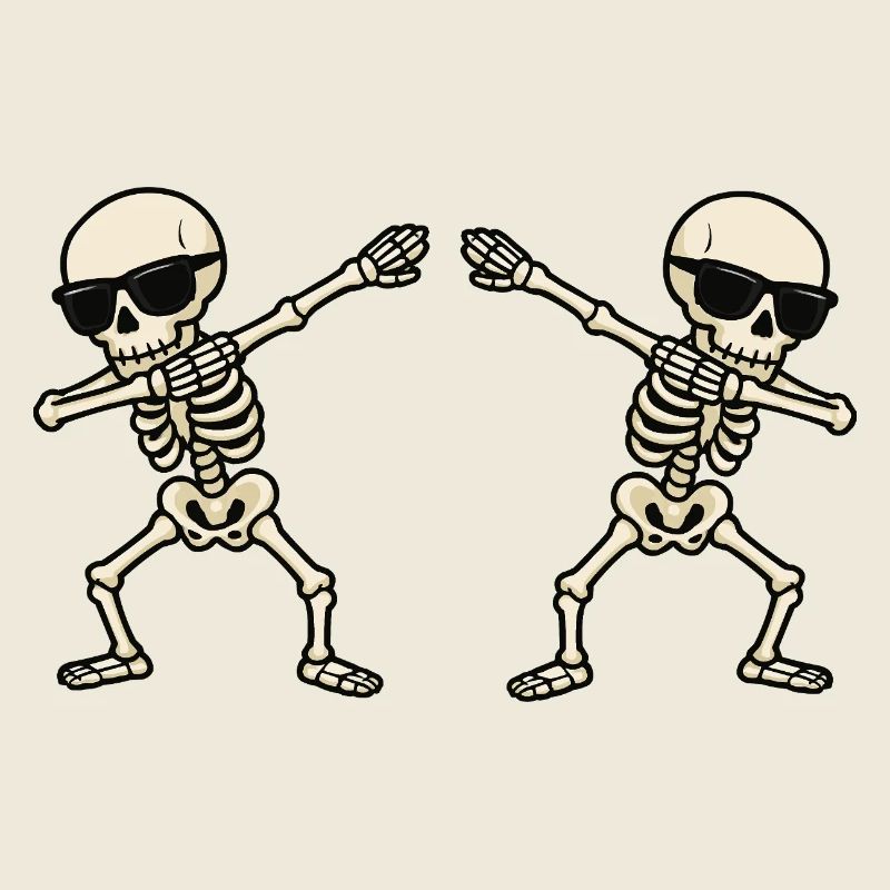 Duo de danse skeleton avec lunettes de soleil