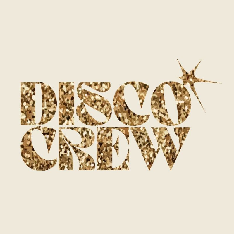 Disco Crew Glitter Logo Doré