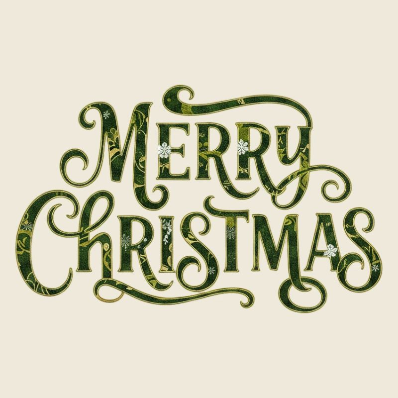 Message de Noël Vintage Vert