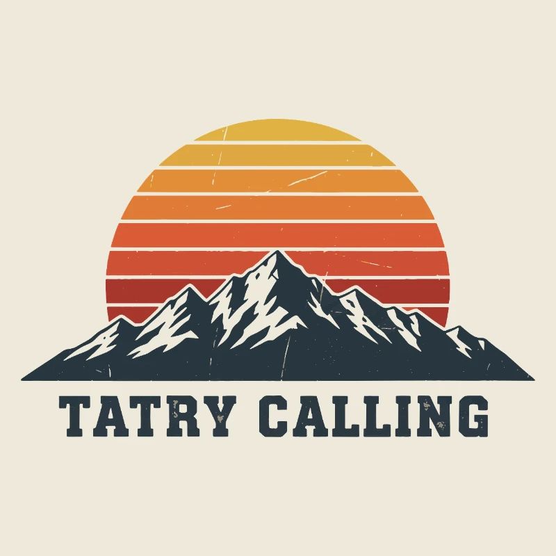 Tatry ruft Retro Mountain Sunset Design