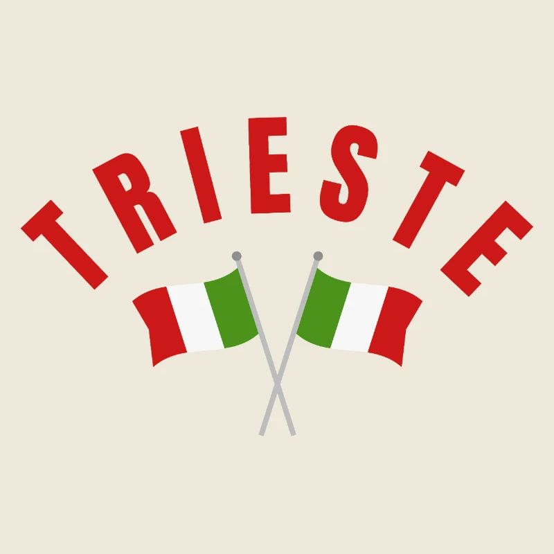 Trieste Italian Flags Cross Emblem