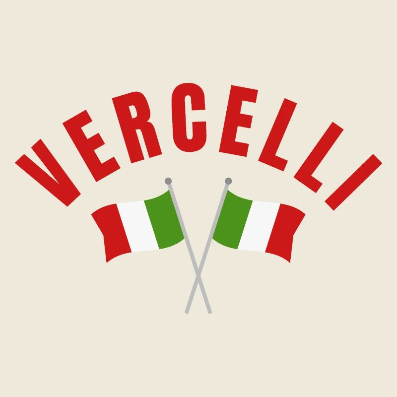 Vercelli avec drapeaux italiens