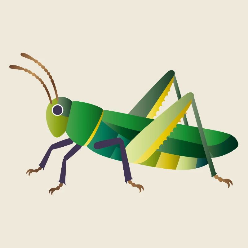 Green grasshopper nature style