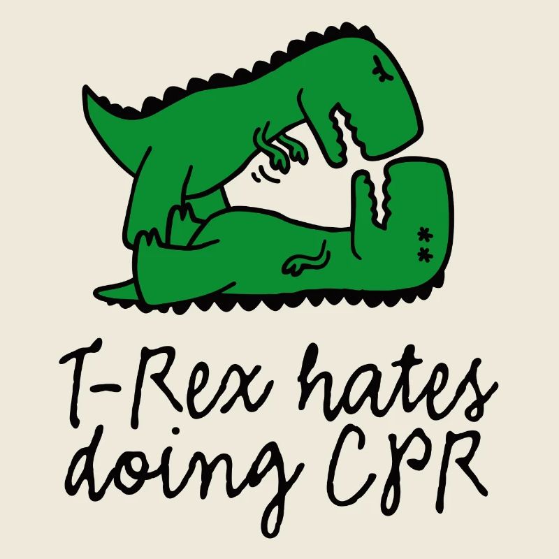 T-Rex hates doing CPR premiers secours instructeur