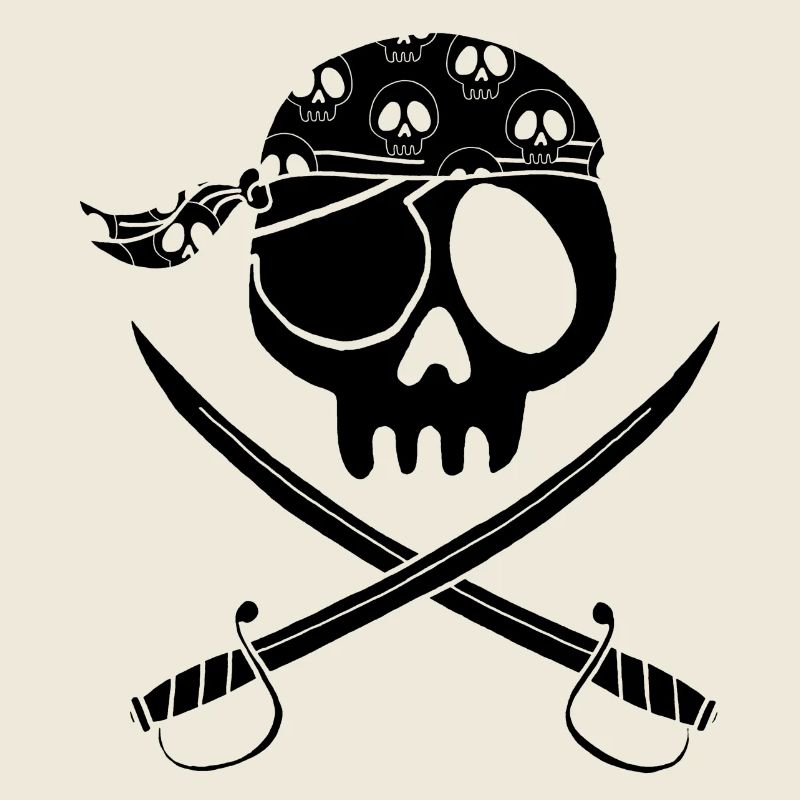 Schwarzer Piratenschädel