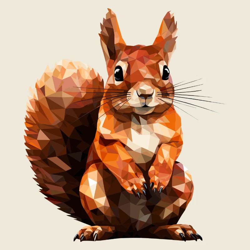 Écureuil de style polygonal