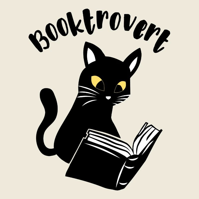 Booktrovert Katze mit Buch