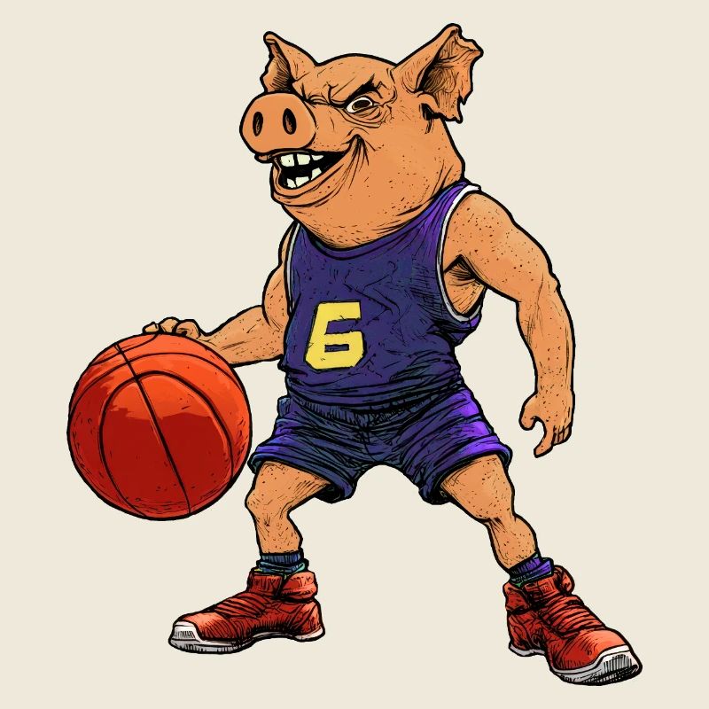 Cochon basketteur basketteur