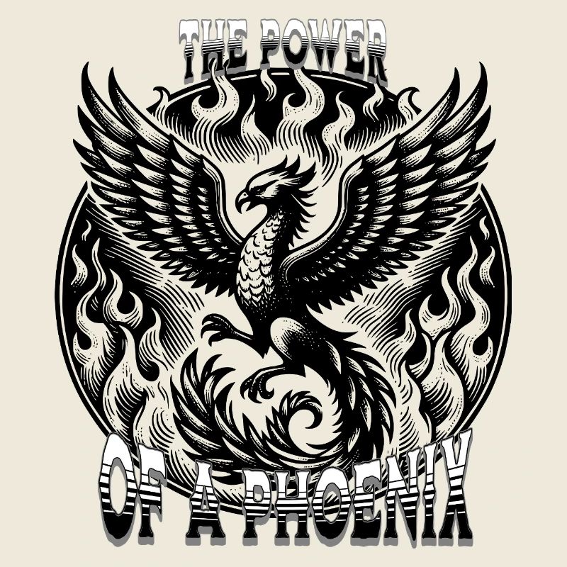 Fiery phoenix with fire