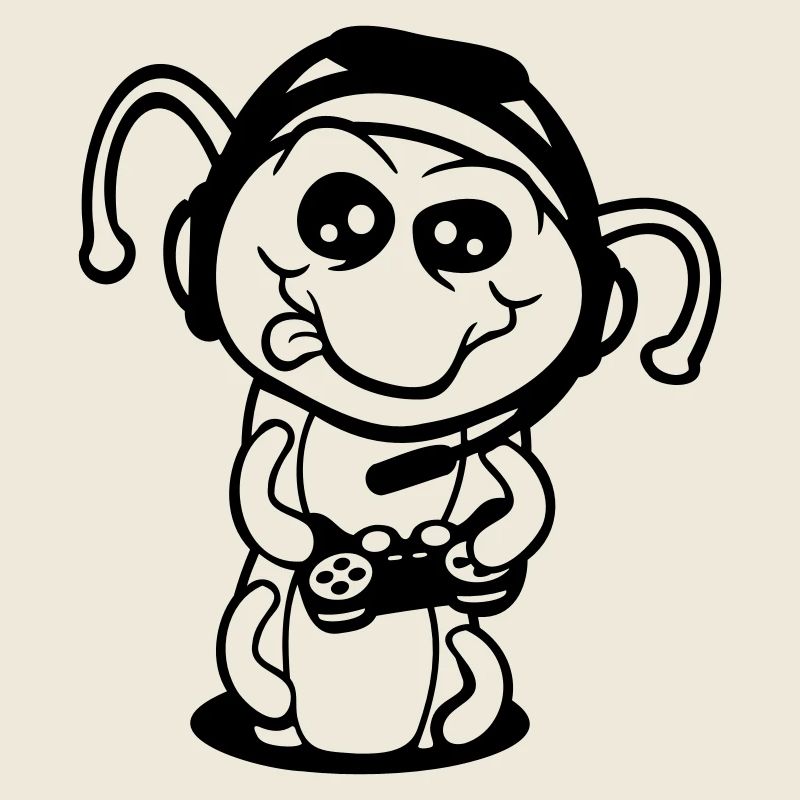 Gamer Caterpillar Nerd Gaming Controller Console Game