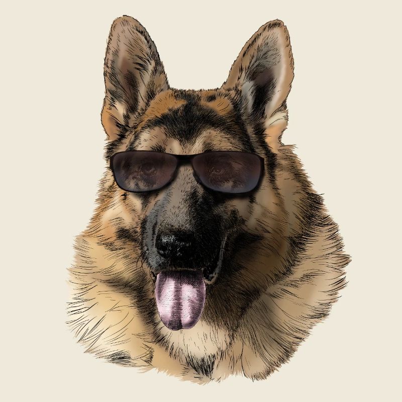 Cool Deutscher Schäferhund mit Sonnenbrille