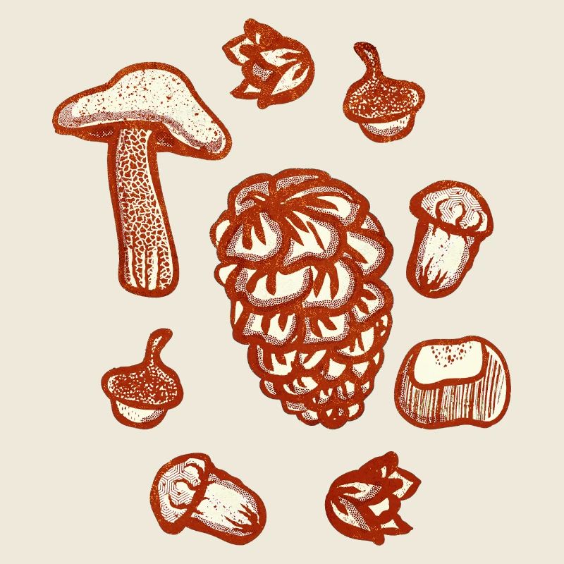 Rustic autumn decoration illustration