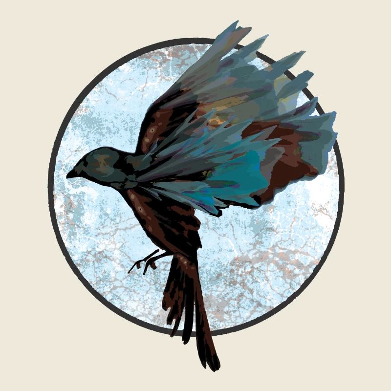 Fantasy Vogel Illustration mit Farbexplosion