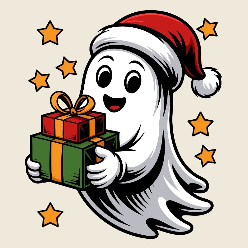 Geist mit Weihnachtsgeschenken