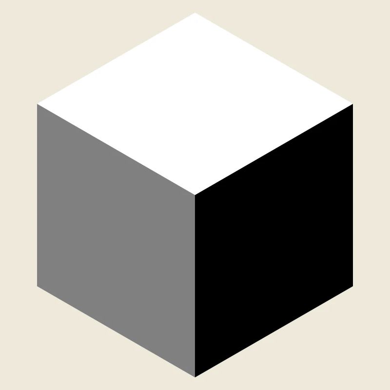 Geometric Cube Silhouette