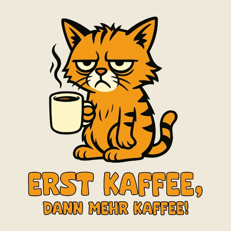 Erst Kaffee Dann Mehr Kaffee Katze