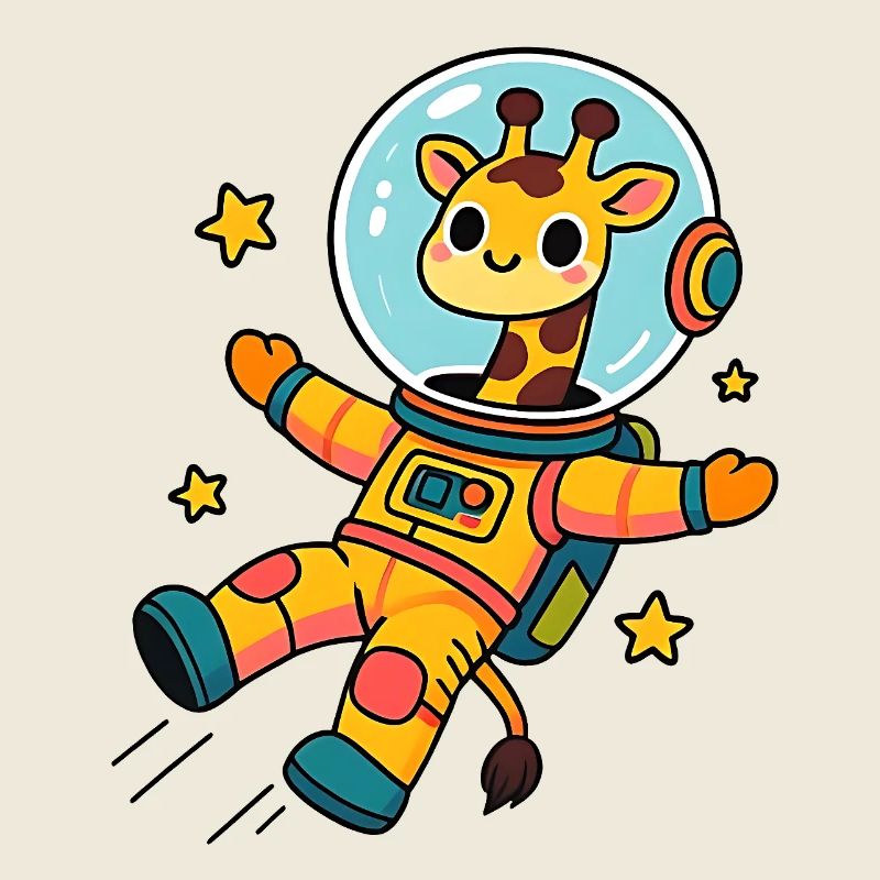 Girafe astronaute kawaii