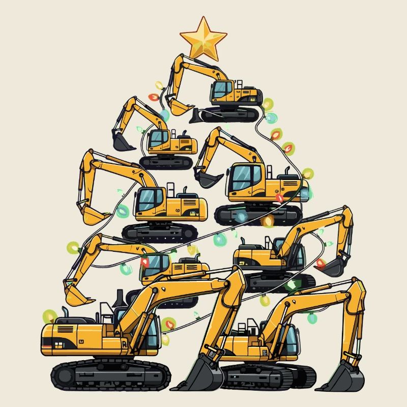 Funny Excavator Christmas Tree Gift