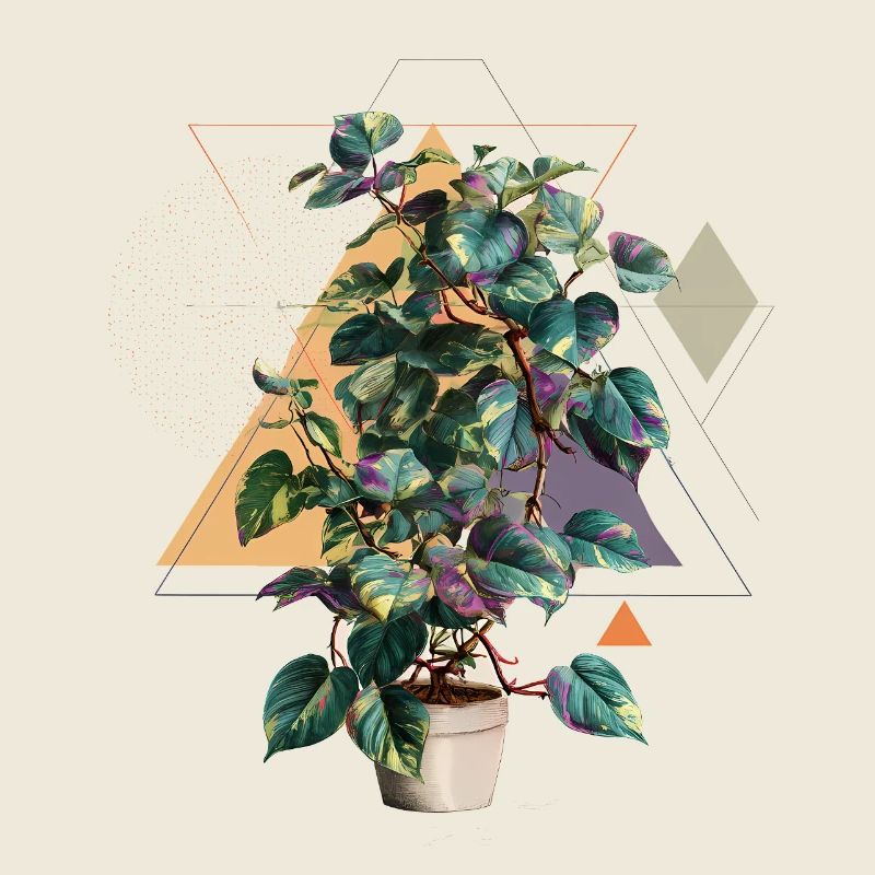 Philodendron Variegata – Geometric Pop Art