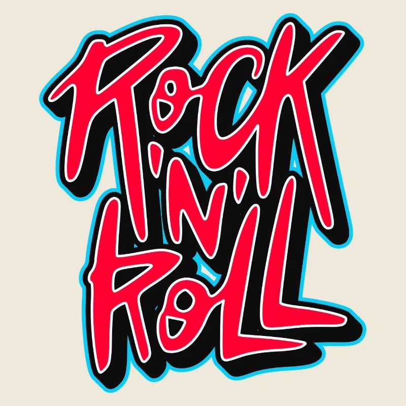 Neon Rock and Roll Typography