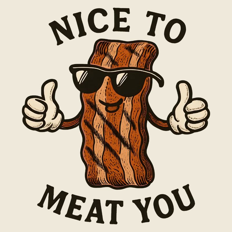 Bacon with sunglasses Nice to Meat You