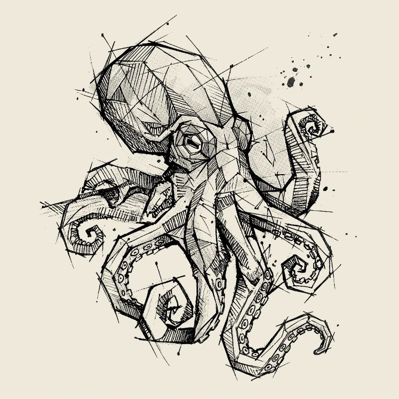 Octopus Geometric - Modern Sketch Design