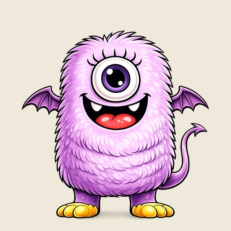 Monstre violet à un œil