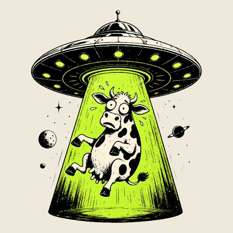 Alien Cow Abduction Weirdcore Surreal