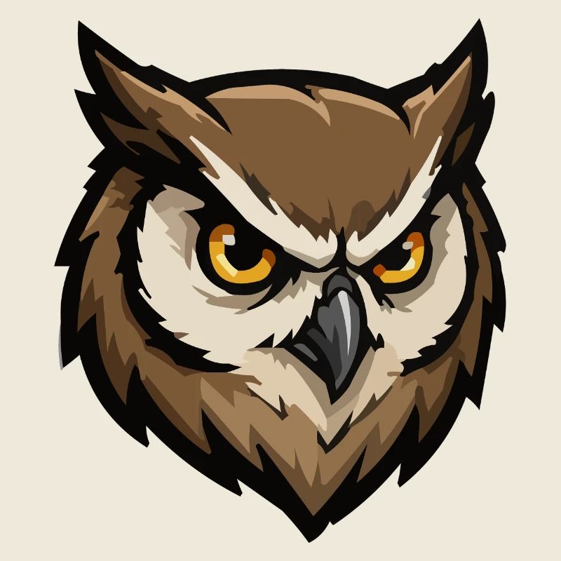 Guarding Owl Head Pixel Style