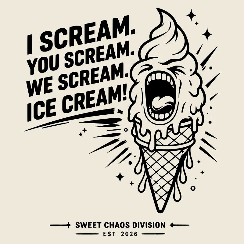 I Scream. You Scream. We Scream. Eiscreme.