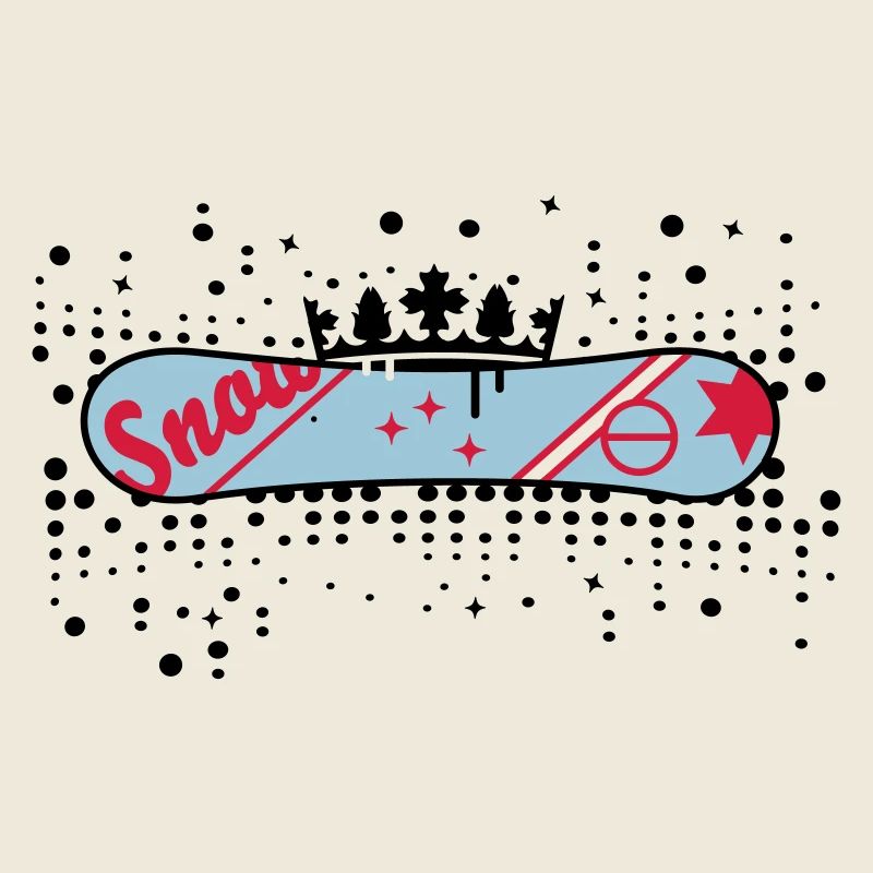 Snowboard mit Krone Snowboard King