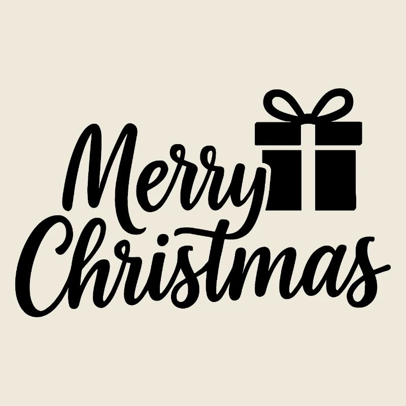 Lettrage Joyeux Noël avec boîte cadeau